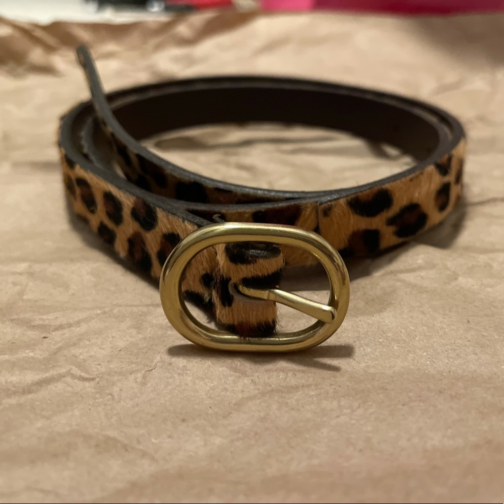 Jcrew Calf Hair Leopard Waist Skinny Belt XS